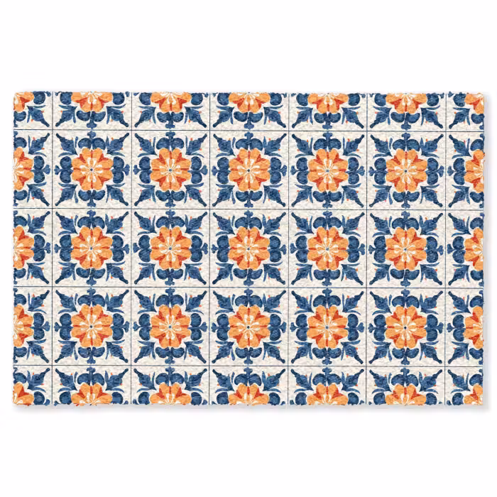 Fußmatte - Traditionell - Kacheln - Orange