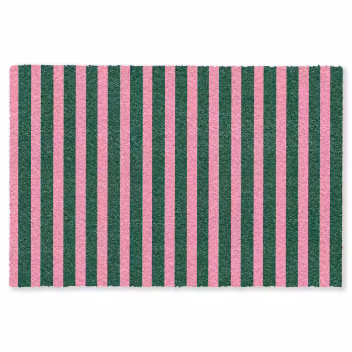 Fußmatte - Vertikale Streifen - Grün - Rosa