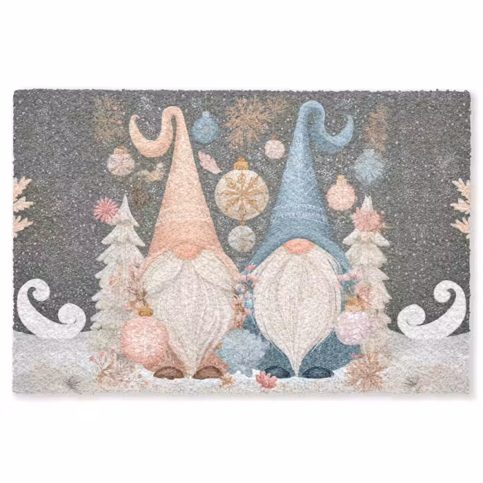 Fußmatte - Weihnachten - Wichtel - Pastell