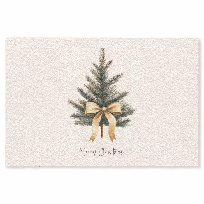 Fußmatte - Weihnachtsbaum - Weihnachten - Frohe Weihnachten - Beige