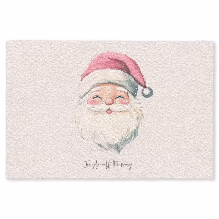 Fußmatte - Weihnachtsmann - Weihnachten - Zitat - Beige
