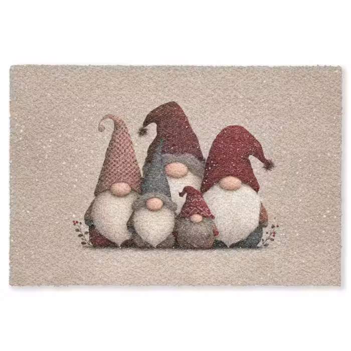 Fußmatte - Wichtel - Weihnachten - Schnee - Zipfelmützen