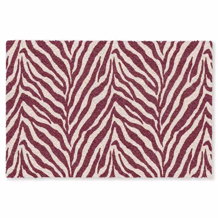 Fußmatte - Zebra - Motiv - Bordeaux - Rot