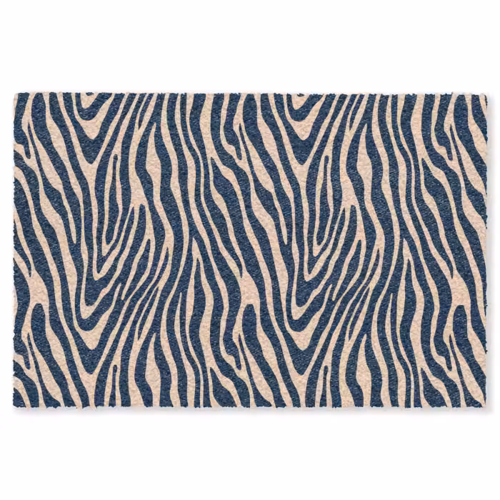 Fußmatte - Zebra - Muster - Blau - Beige