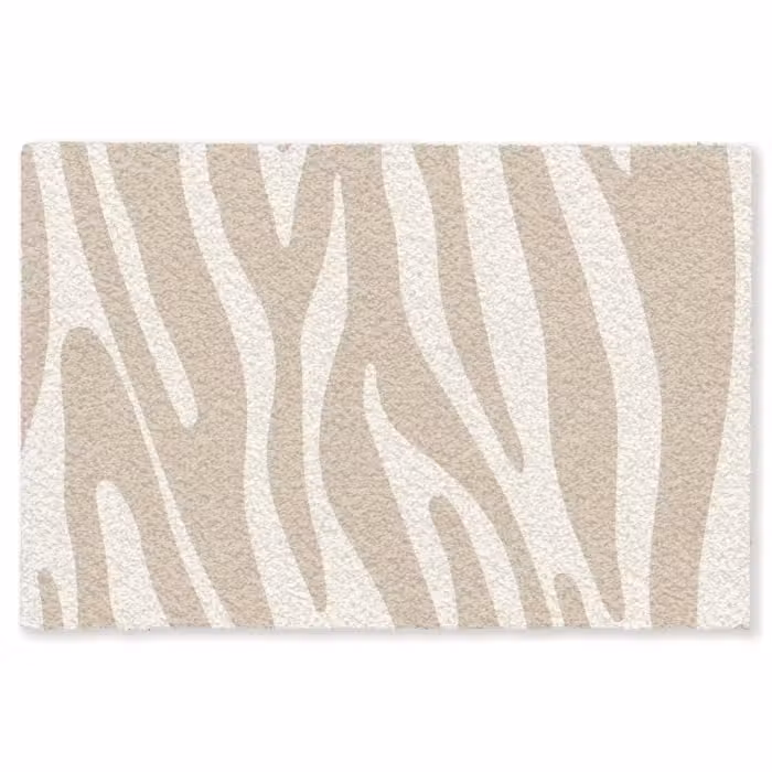 Fußmatte - Zebramuster - Beige - Weiß - Tiermuster