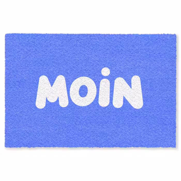 Fußmatte - Zitat - Blau - Weiß