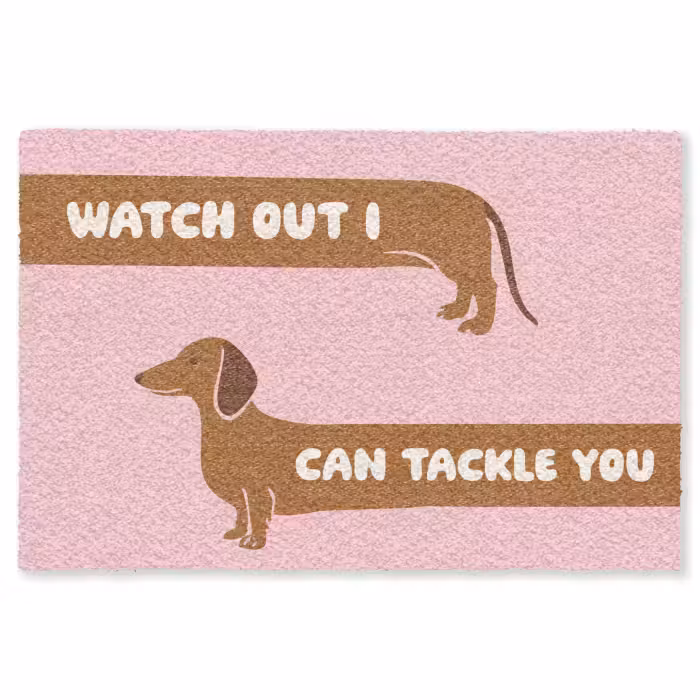 Fußmatte - Zitat - Rosa - Hund