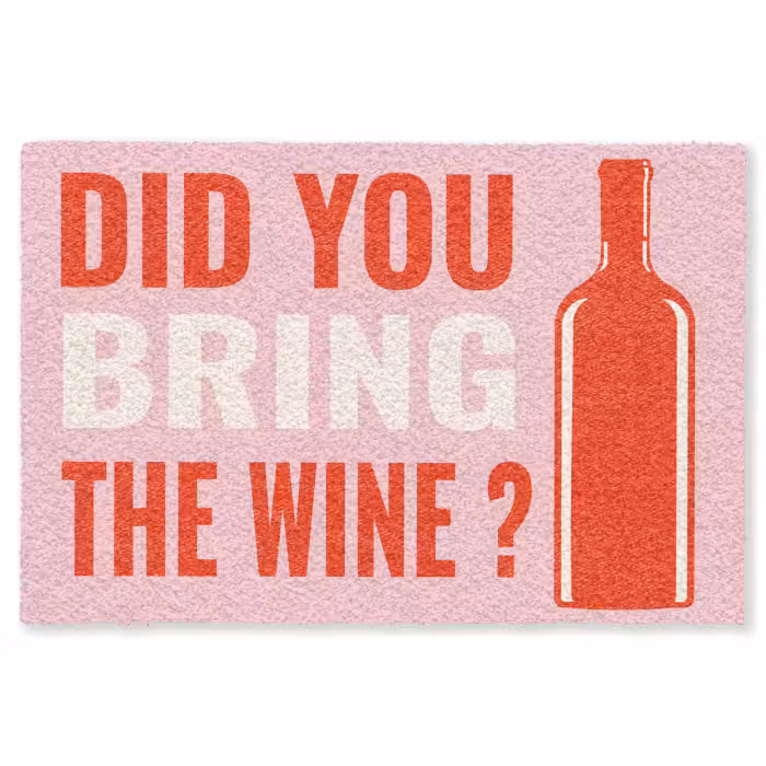 Fußmatte - Zitat - Rosa - Wein