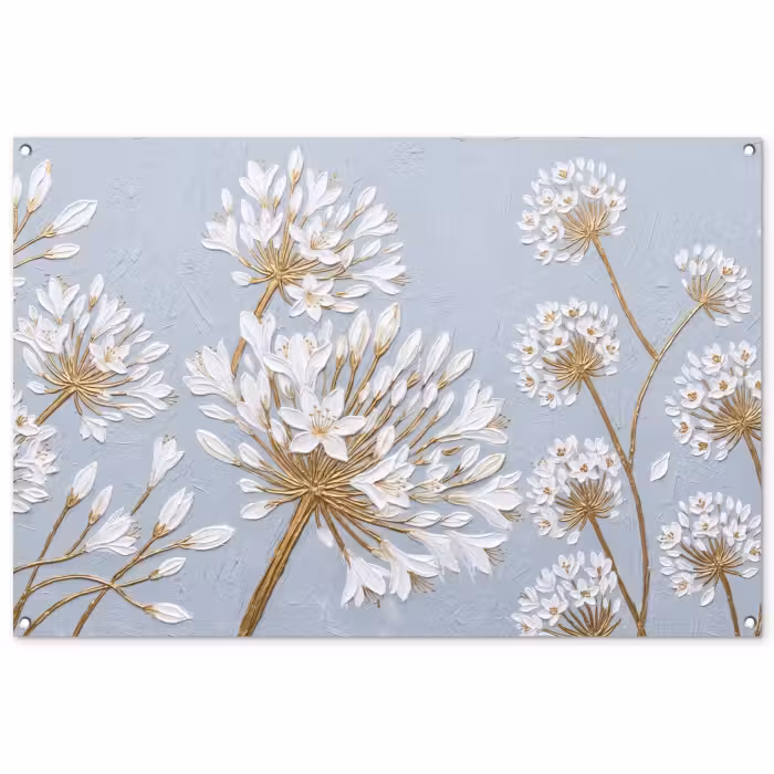 Gartenposter - Illustration - Blumen - Blau