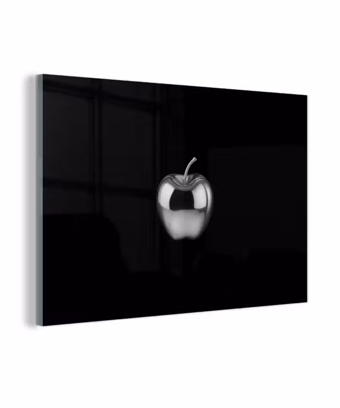 Glasbild - Apfel - Metallisch - Symmetrisch