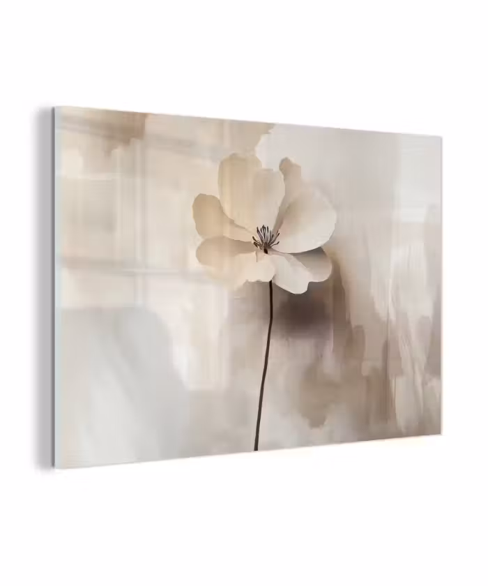 Glasbild - Blume - Beige - Farbe - Schatten