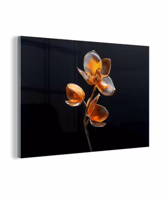 Glasbild - Blume - Orchidee - Orange