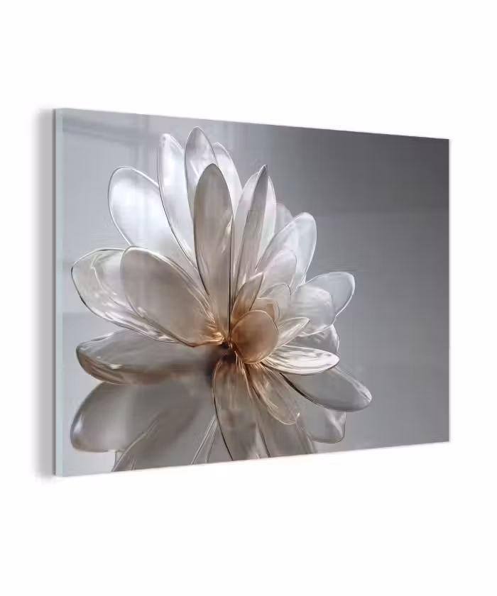 Glasbild - Blume - Weiß - Neutral