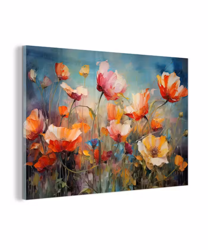 Glasbild - Blumen - Aquarell - Kunst - Botanisch - Natur