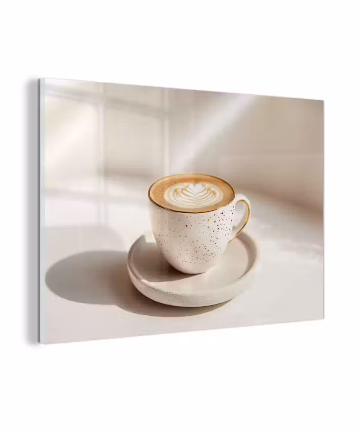 Glasbild - Cappuccino - Schaumstoff - Schale - Beige