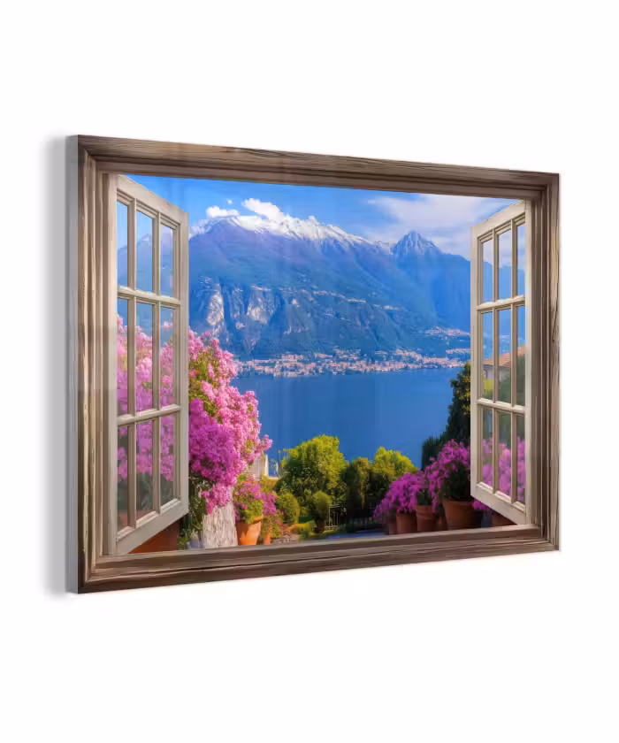 Glasbild - Durchblick - Berg - Landschaft - Ausblicke - See