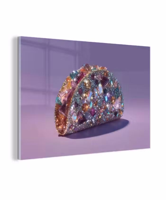 Glasbild - Edelsteine - Glitzer - Lila - Farbenfroh