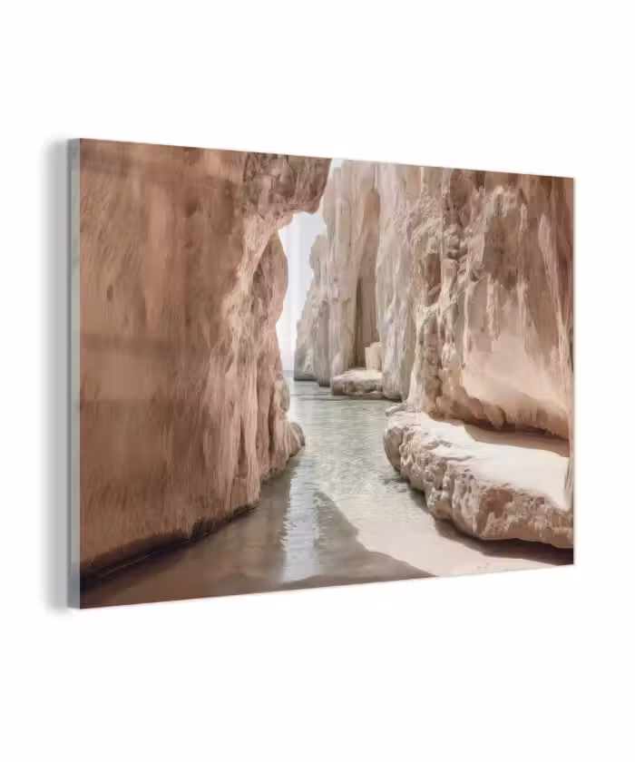 Glasbild - Felsen - Meer - Sand - Schlucht