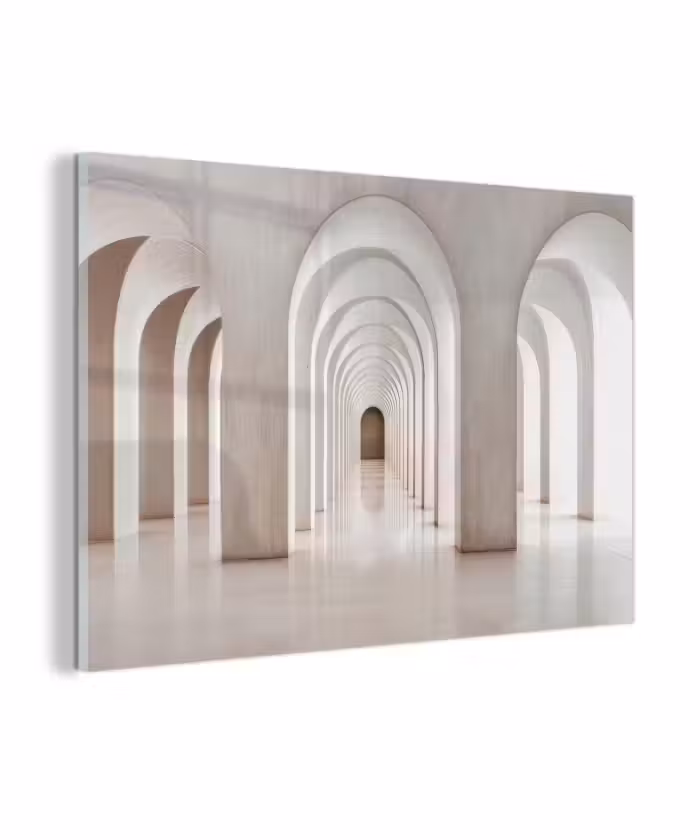 Glasbild - Flur - Bögen - Symmetrisch - Modern
