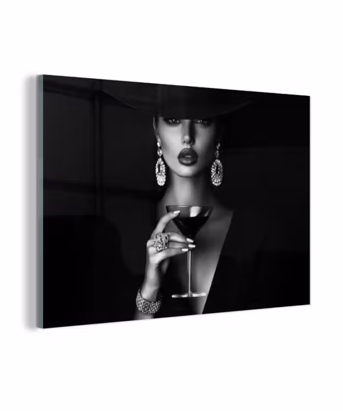 Glasbild - Frau - Cocktail - Schick