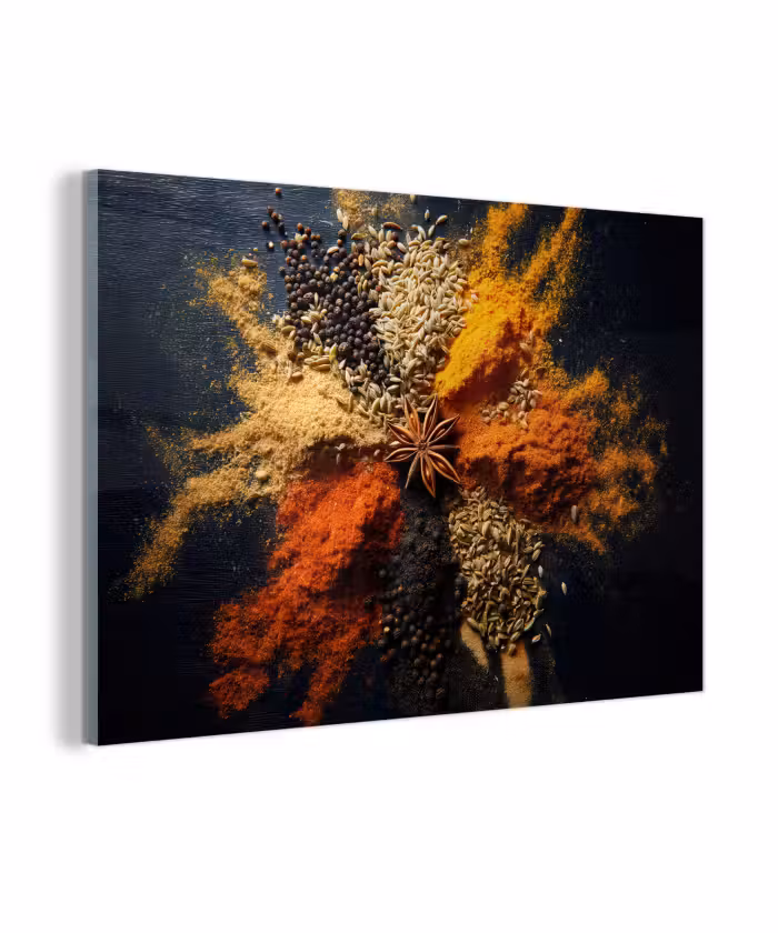 Glasbild - Gewürze - Explosion - Orange