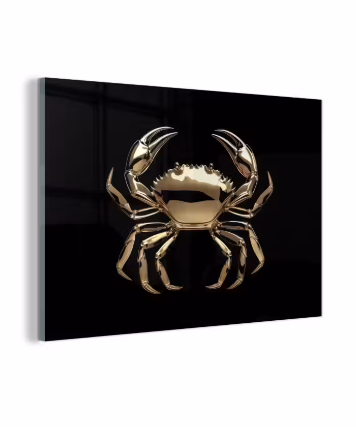 Glasbild - Gold - Krabbe - Tiere - Schwarz