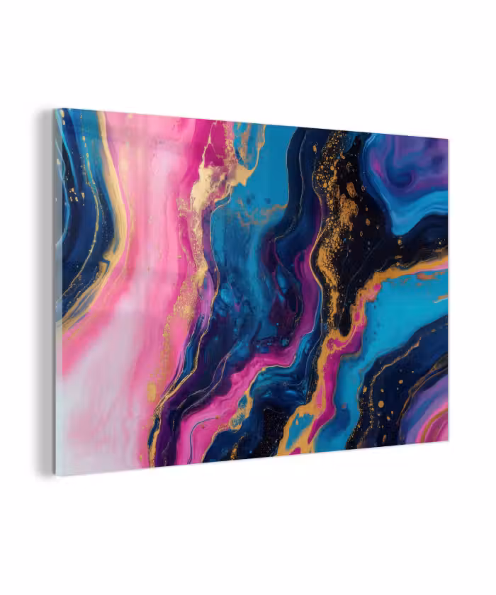 Glasbild - Marmor - Modern - Gold