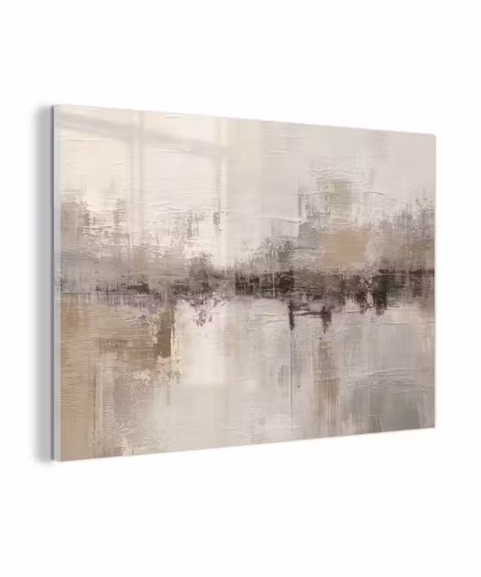 Glasbild - Moderne Kunst - Abstrakt - Beige