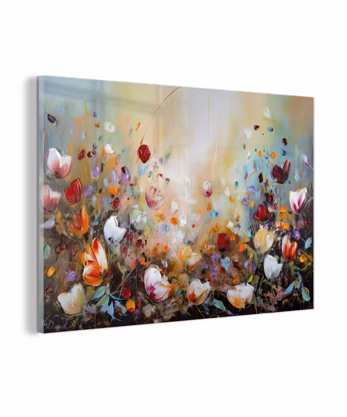 Glasbild - Ölfarben - Blumen - Farbenfroh - Natur