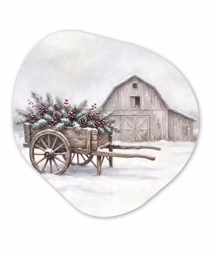 Glasbild Organische Form - Kar – Winter – Weihnachten