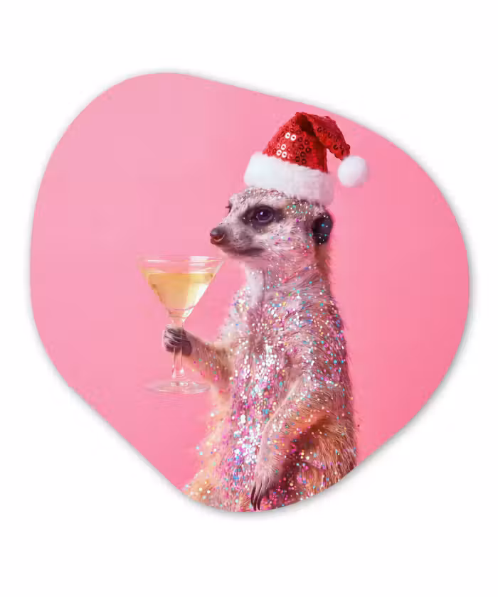Glasbild Organische Form - Tiere – Glitzer – Party