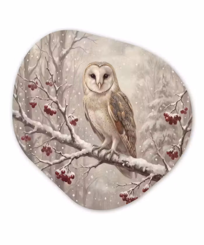 Glasbild Organische Form - Vogel – Winter – Natur