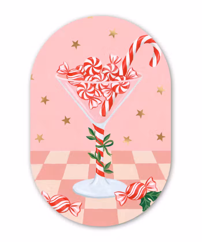 Glasbild Oval - Süßigkeiten – Glas – Rosa