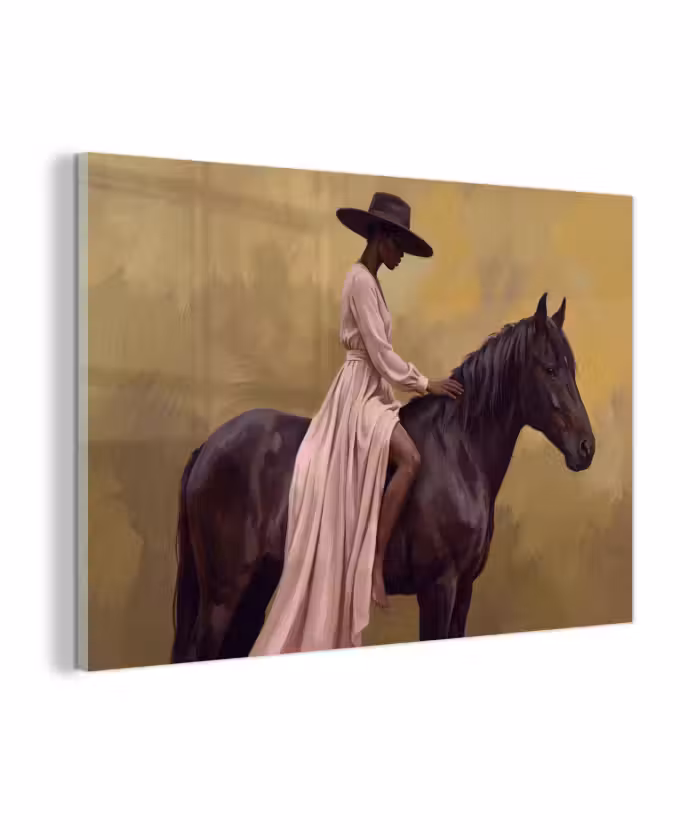 Glasbild - Pferd - Klassisch - Ocker
