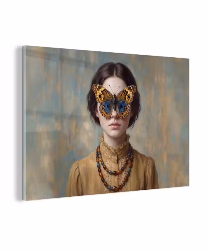 Glasbild - Porträt - Schmetterling - Farbenfroh