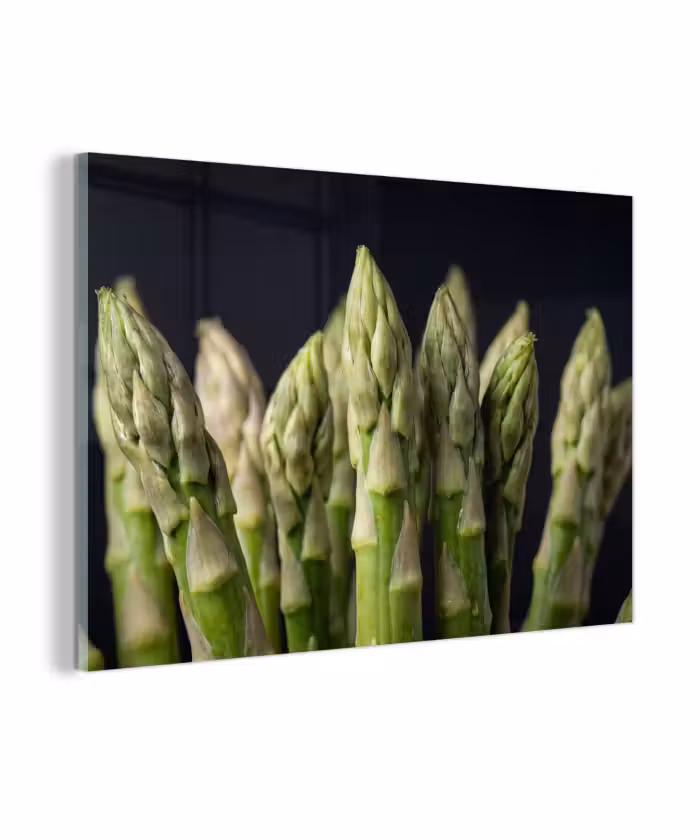 Glasbild - Spargel - Grün - Schwarz