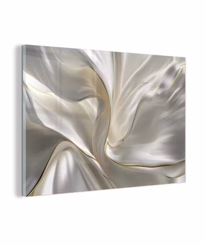 Glasbild - Stoff - Plissee - Gold