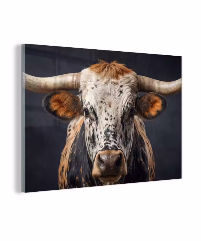 Glasbild - Taurus - Farbenfroh - Hörner