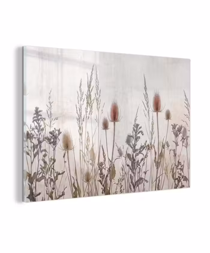 Glasbild - Wiesenblumen - Gestaltung - Sepia