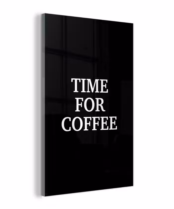 Glasbild - Zitate - Briefe - Kaffee - Schwarz