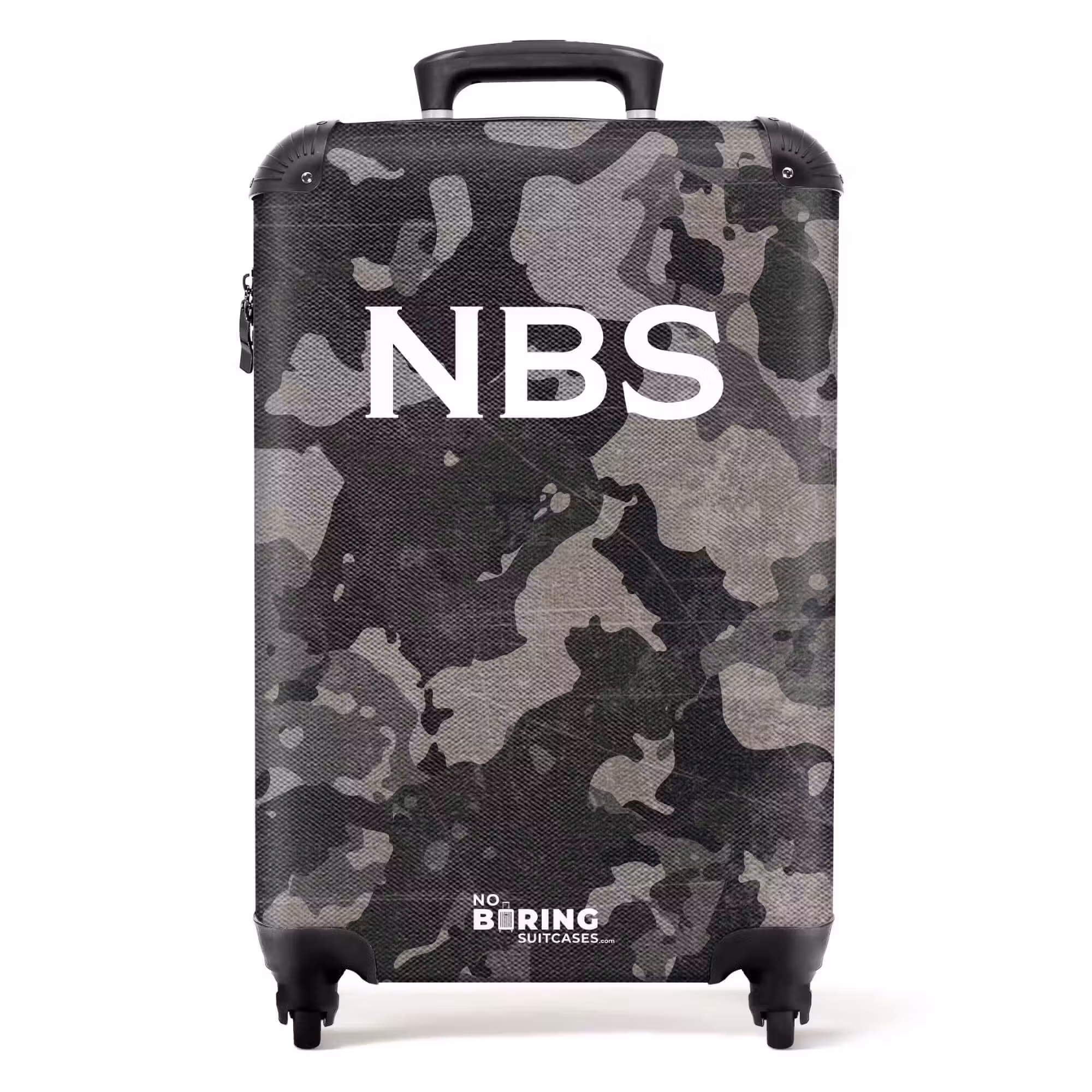 Koffer mit Name - Grünes Camouflage-Muster mit Sandfarbe