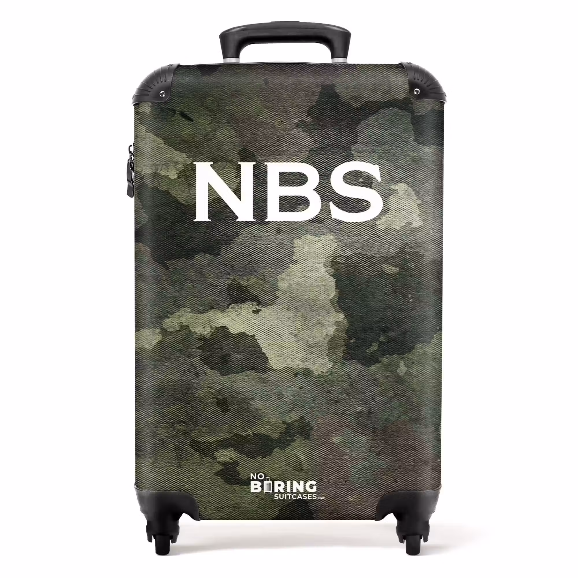 Koffer mit Name - Grünes Camouflage-Muster