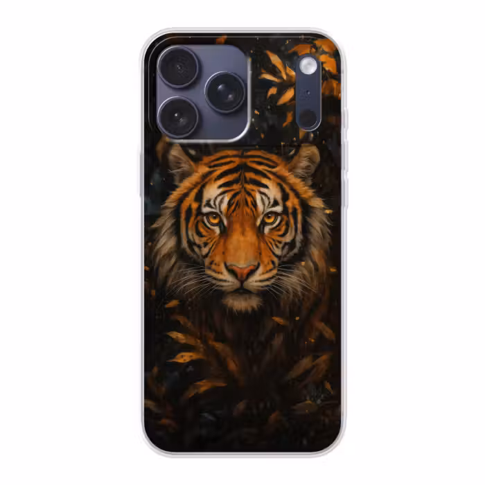 Handyhülle - Blätter - Tiger - Orange