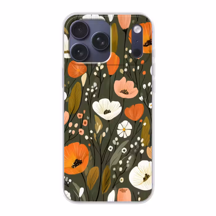 Handyhülle - Blumen - Illustration - Grün