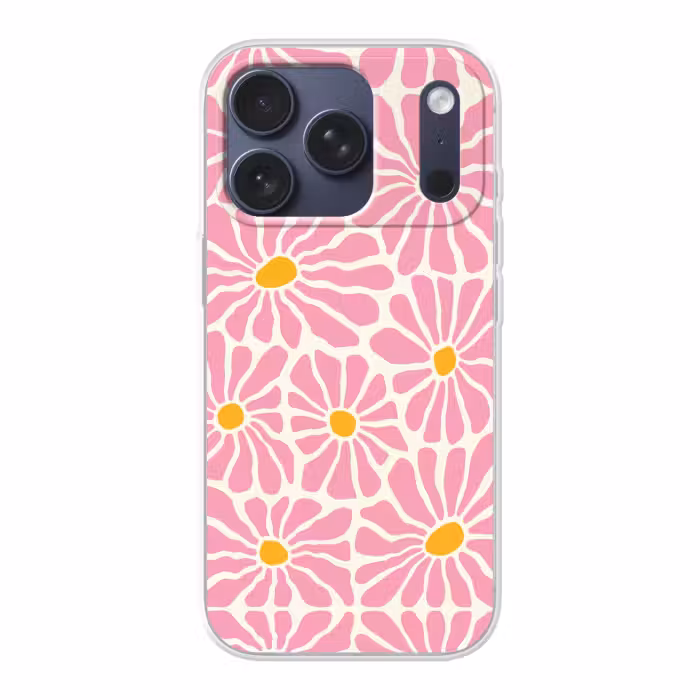 Handyhülle - Blumen - Muster - Rosa - Beige - Orange