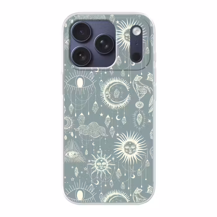 Handyhülle - Boho - Druck - Blau - Sonne - Augen - Zen