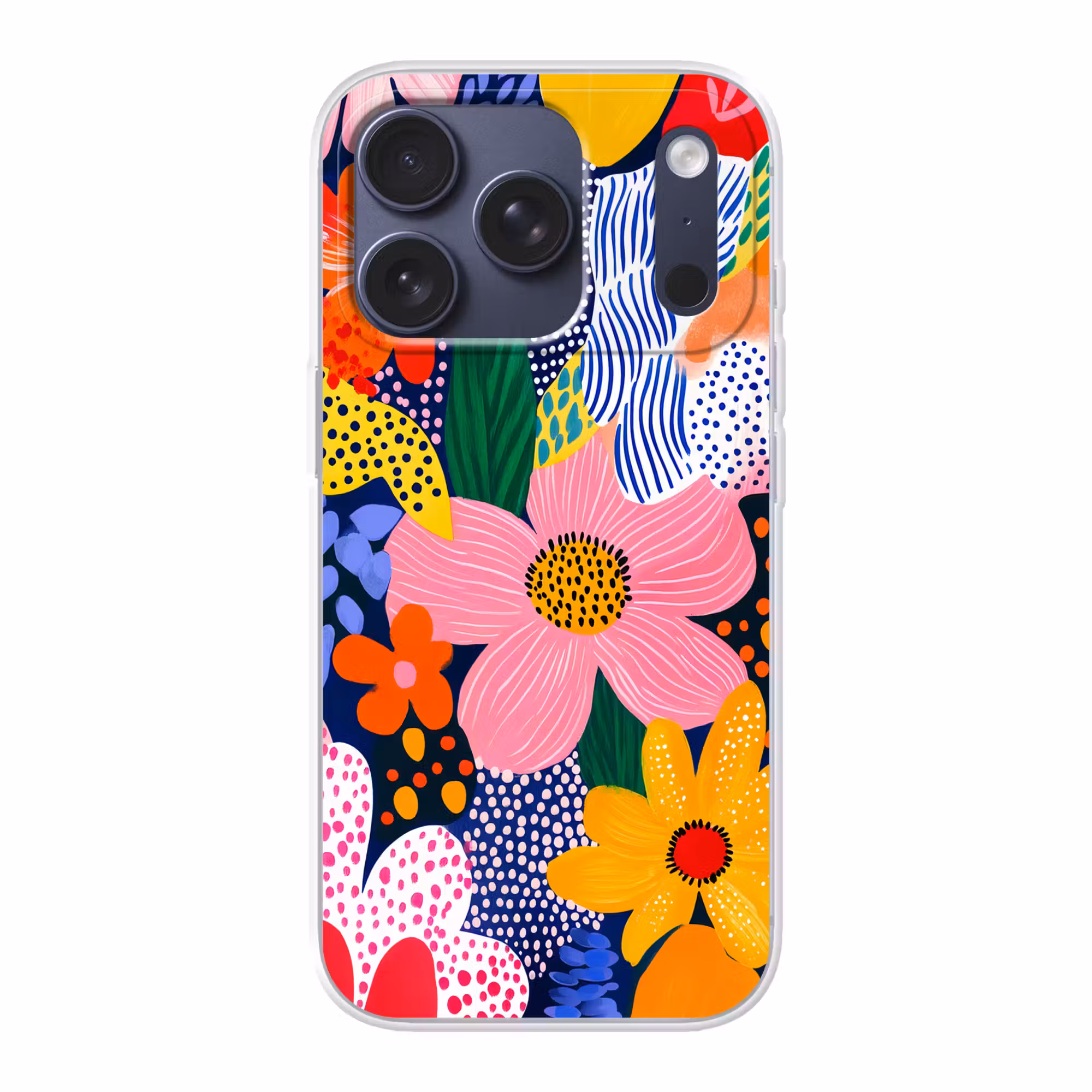 Handyhülle - Bunt - Blumen - Abstrakt - Punkte