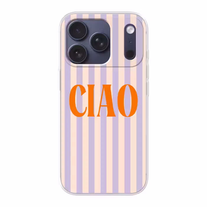 Handyhülle - Ciao - Zitat - Pastell - Streifen
