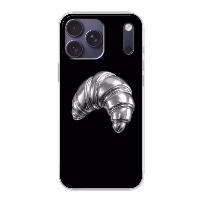 Handyhülle - Croissant - Metall - Silber