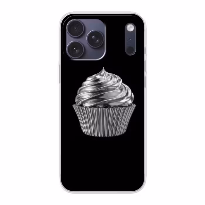 Handyhülle - Cupcake - Luxuriös - Silber